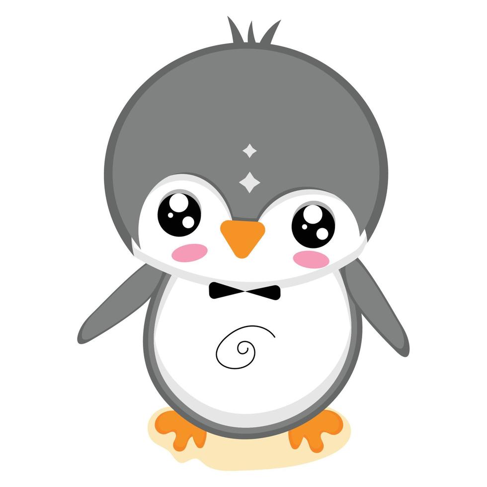 Cartoon of a cute baby penguin. Animal kawaii - Vector