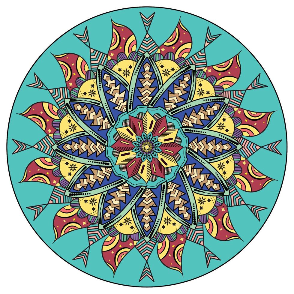Mandala floral pattern. Indian floral ornament - Vector