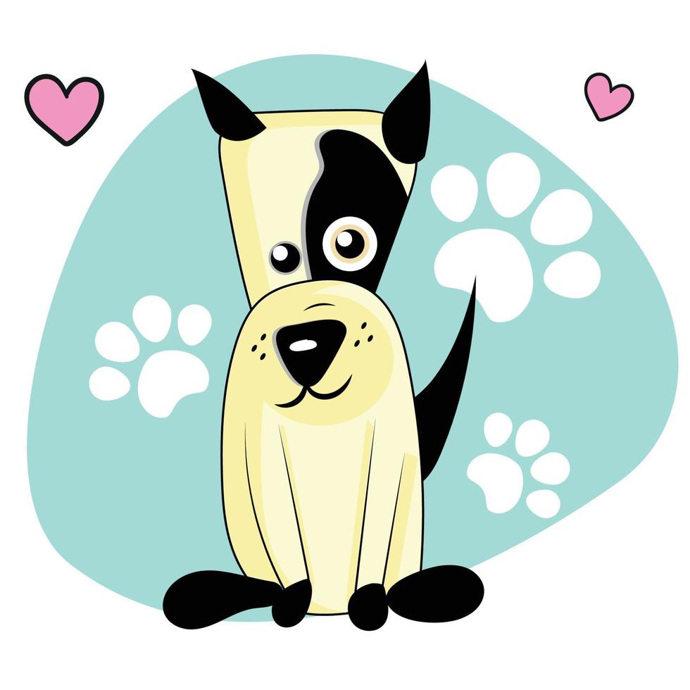 amado cachorro manchado kawaii. perro, caricatura, -, vector