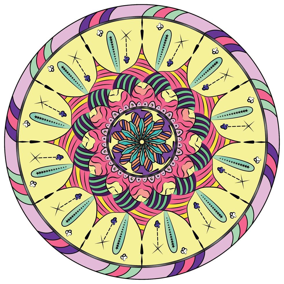 Mandala floral pattern. Indian floral ornament - Vector