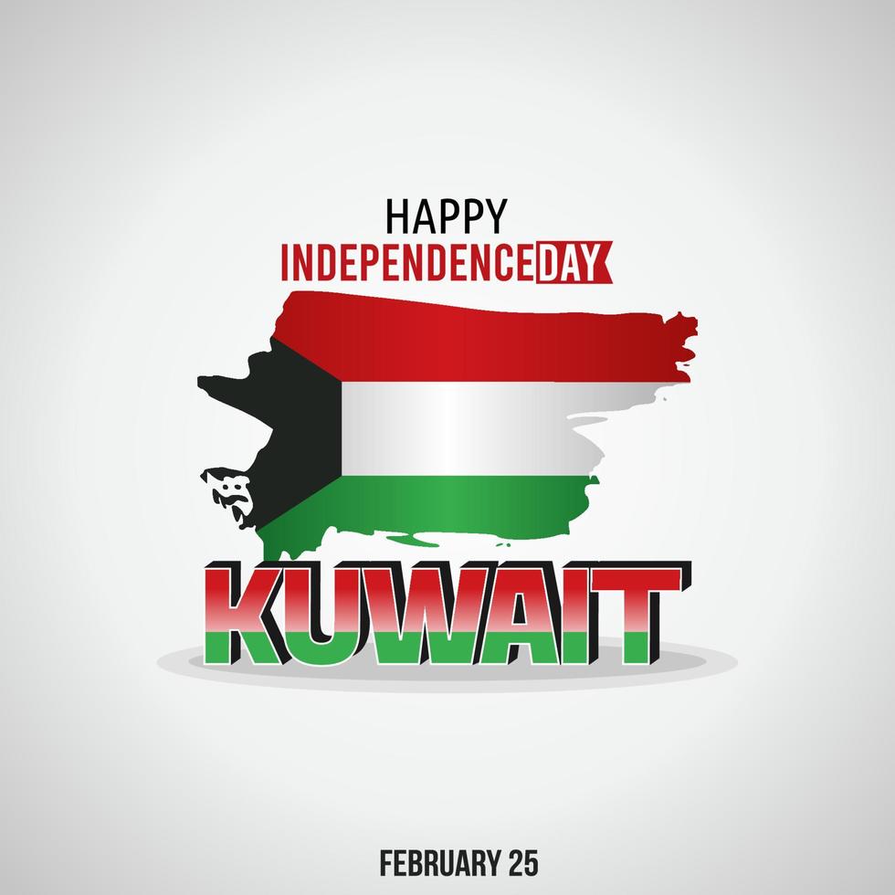 ilustración vectorial del día de la independencia de kuwait. adecuado para carteles y pancartas de tarjetas de felicitación. vector