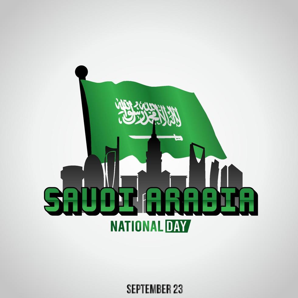 ilustración vectorial del día nacional de arabia saudita. adecuado para tarjetas de felicitación, afiches y pancartas. vector