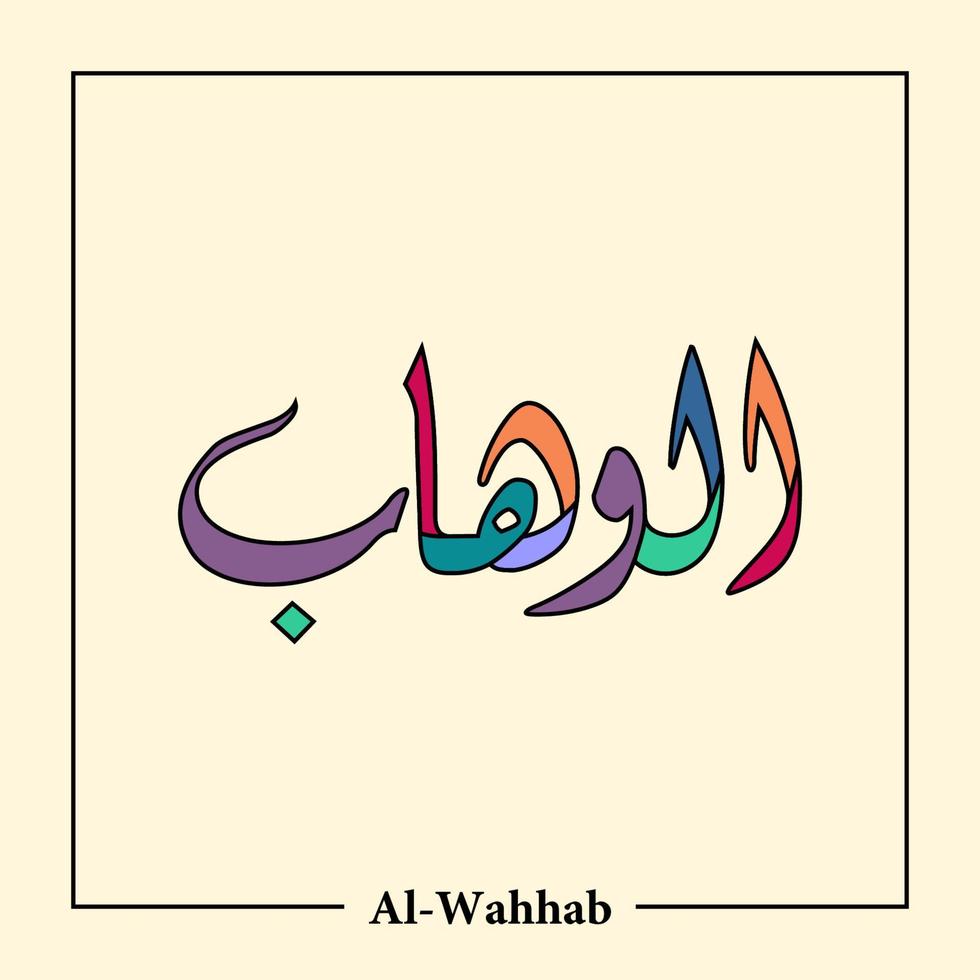 Asmaul Husna Arabic calligraphy vector design translation is 99 name of allah