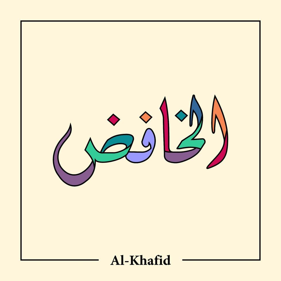 Asmaul Husna Arabic calligraphy vector design translation is 99 name of allah