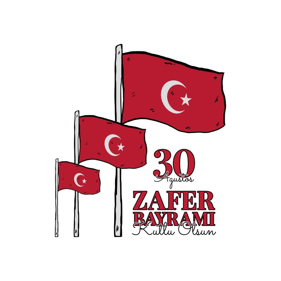 Zafer Bayrami Day vector illustration. Suitable for greeting card poster and banner.