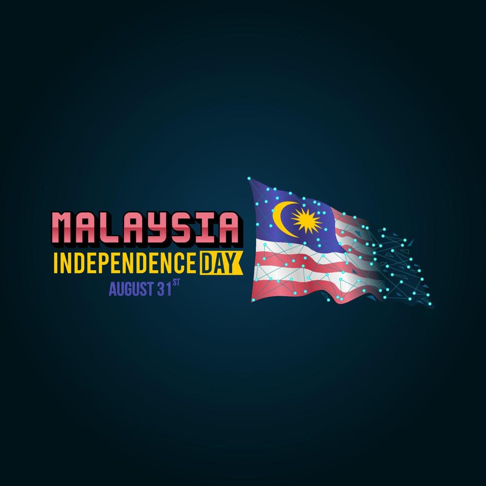 Happy Malaysia Independence Day Vector Illustration. Suitable for greeting card poster and banner.