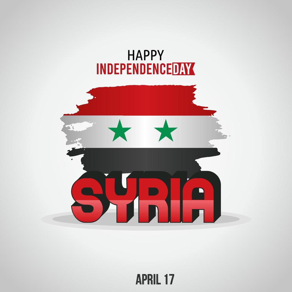 Syiria Independence Day vector illustration. Suitable for greeting card poster and banner.