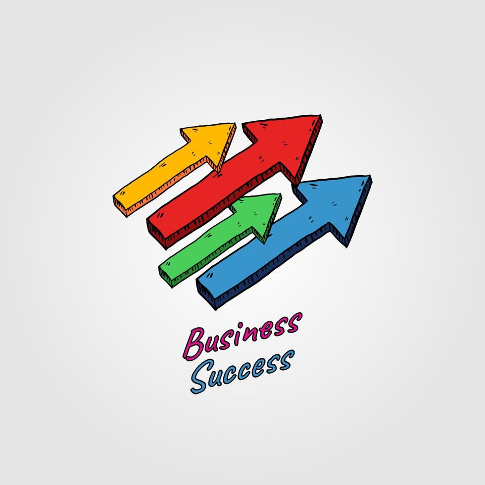 business arrow symbol target direction concept to success. Finance growth vector illustration