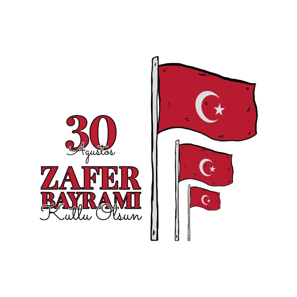 Zafer Bayrami Day vector illustration. Suitable for greeting card poster and banner.