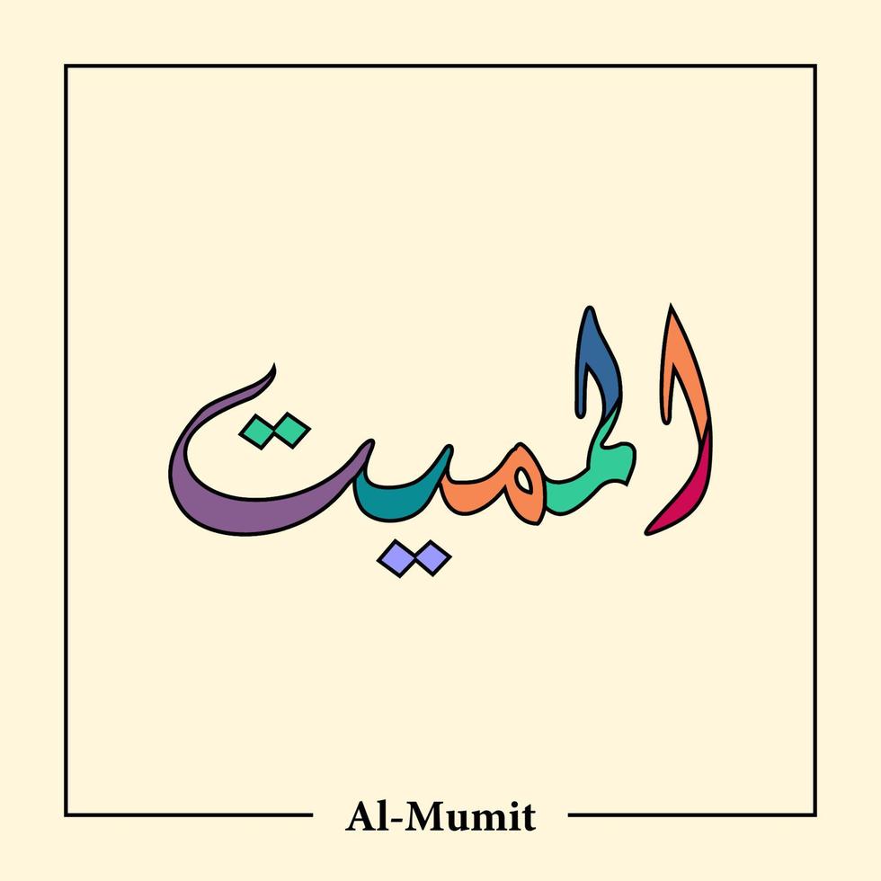 Asmaul Husna Arabic calligraphy vector design translation is 99 name of Allah