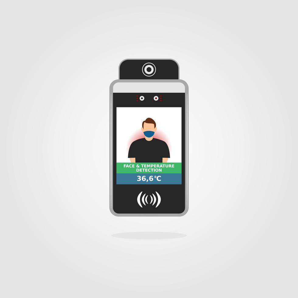Vector lllustration for face temperature detection.