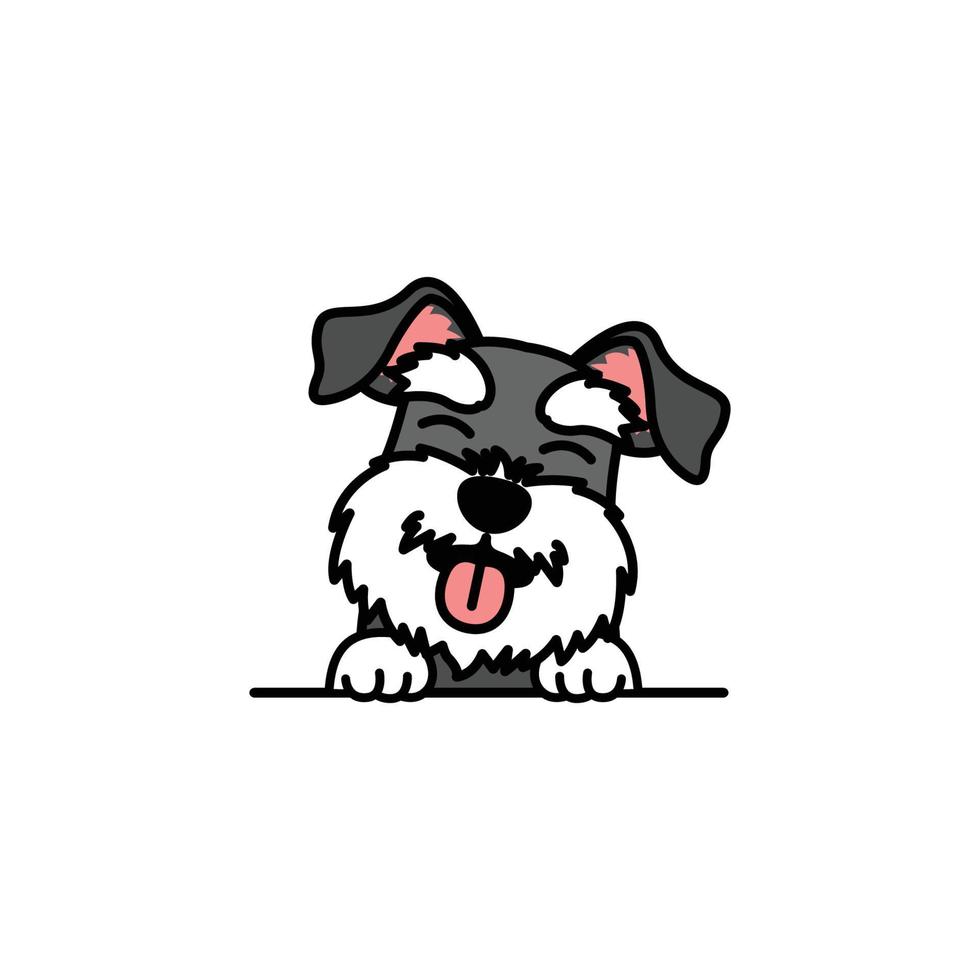 lindo cachorro schnauzer miniatura caricatura sonriente ilustración