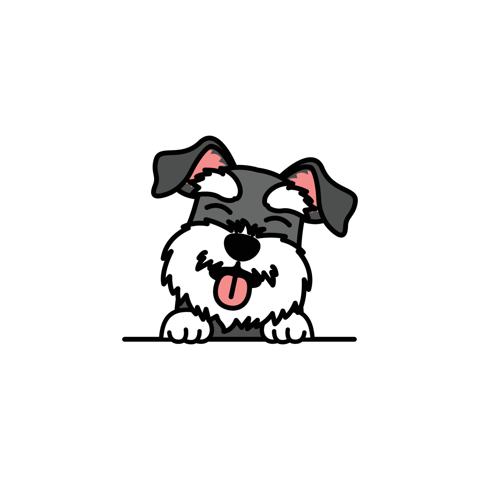 Cute miniature schnauzer puppy smiling cartoon vector