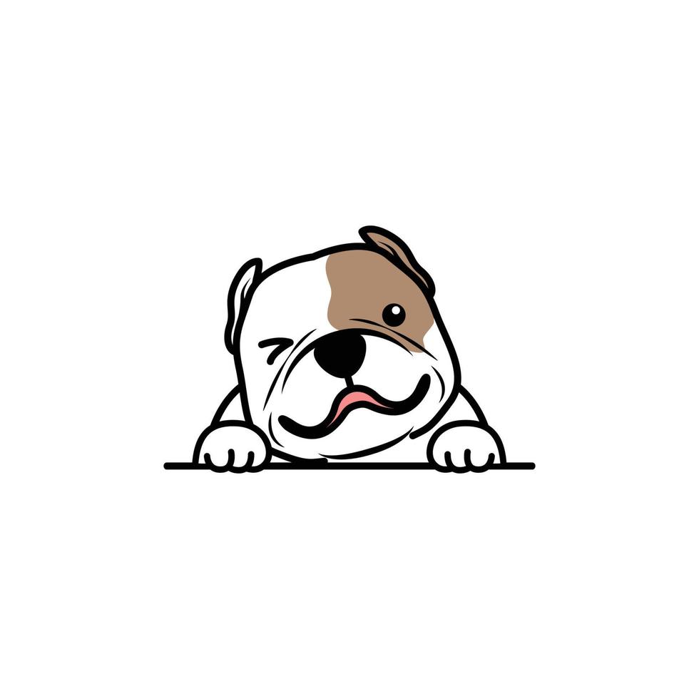 Lindo perro bully americano guiñando un ojo caricatura, ilustración vectorial vector