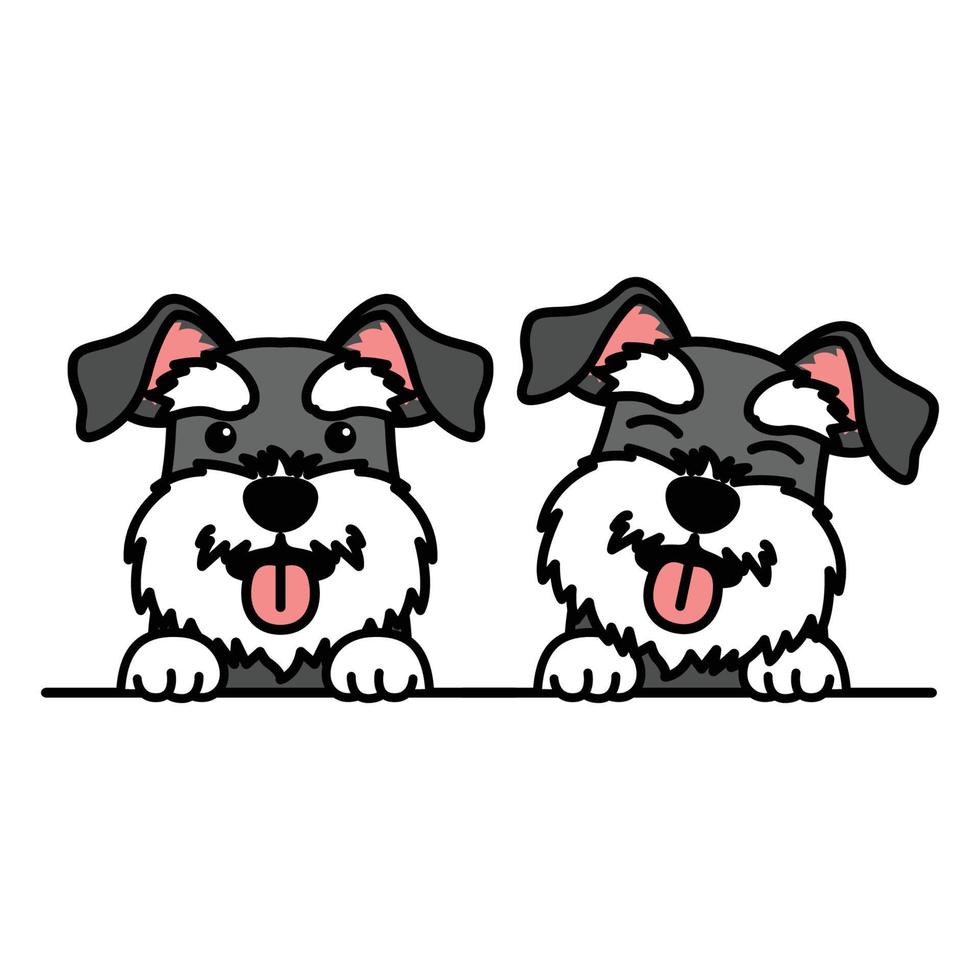 Cute dibujos animados de perro schnauzer miniatura, ilustración vectorial vector