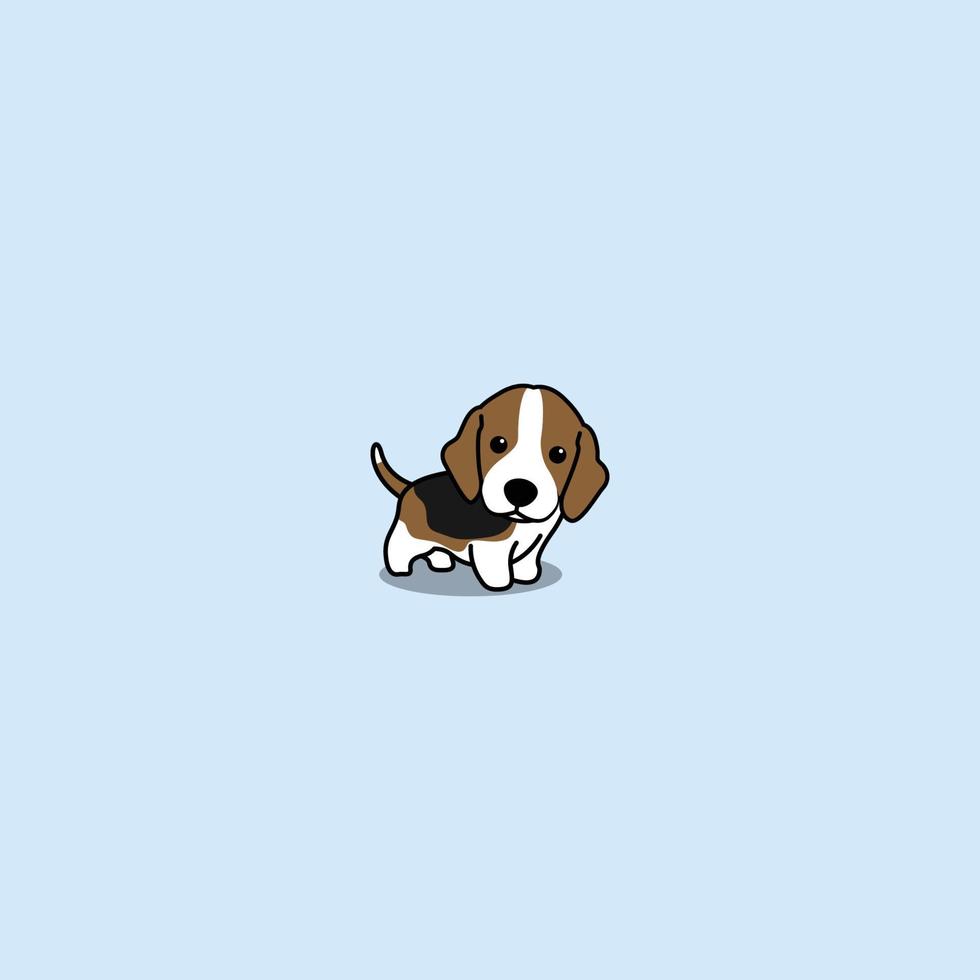 Cute beagle puppy cartoon, vector illustration