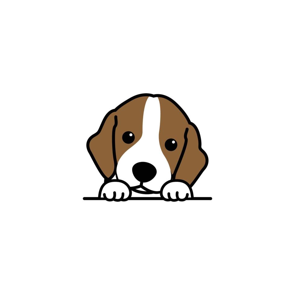 Cute beagle puppy cartoon, vector illustration