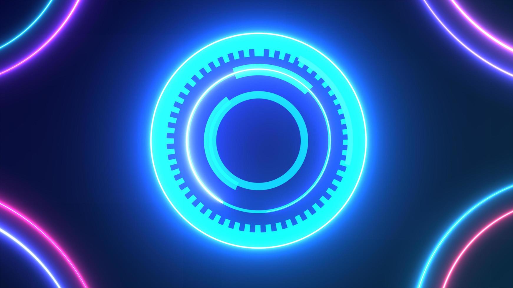 Blue hud cyber technology with neon saber background photo