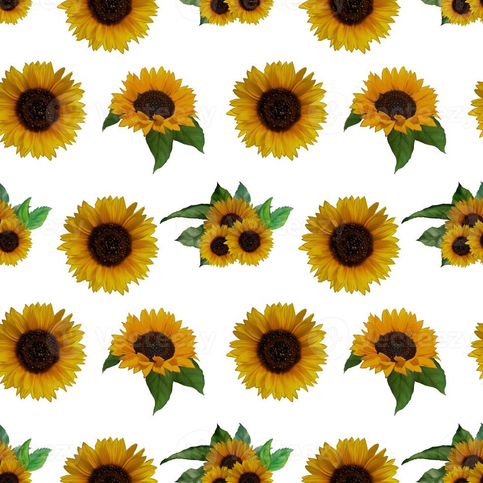 Watercolor sunflower pattern photo