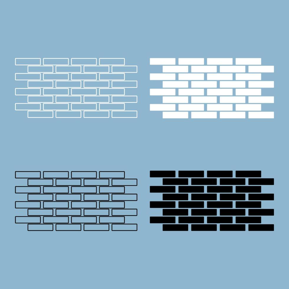 iconos de conjunto de pared. el icono de color blanco y negro. vector