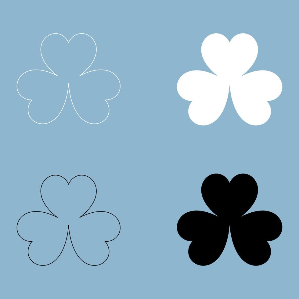 Clover  the black and white color icon . vector