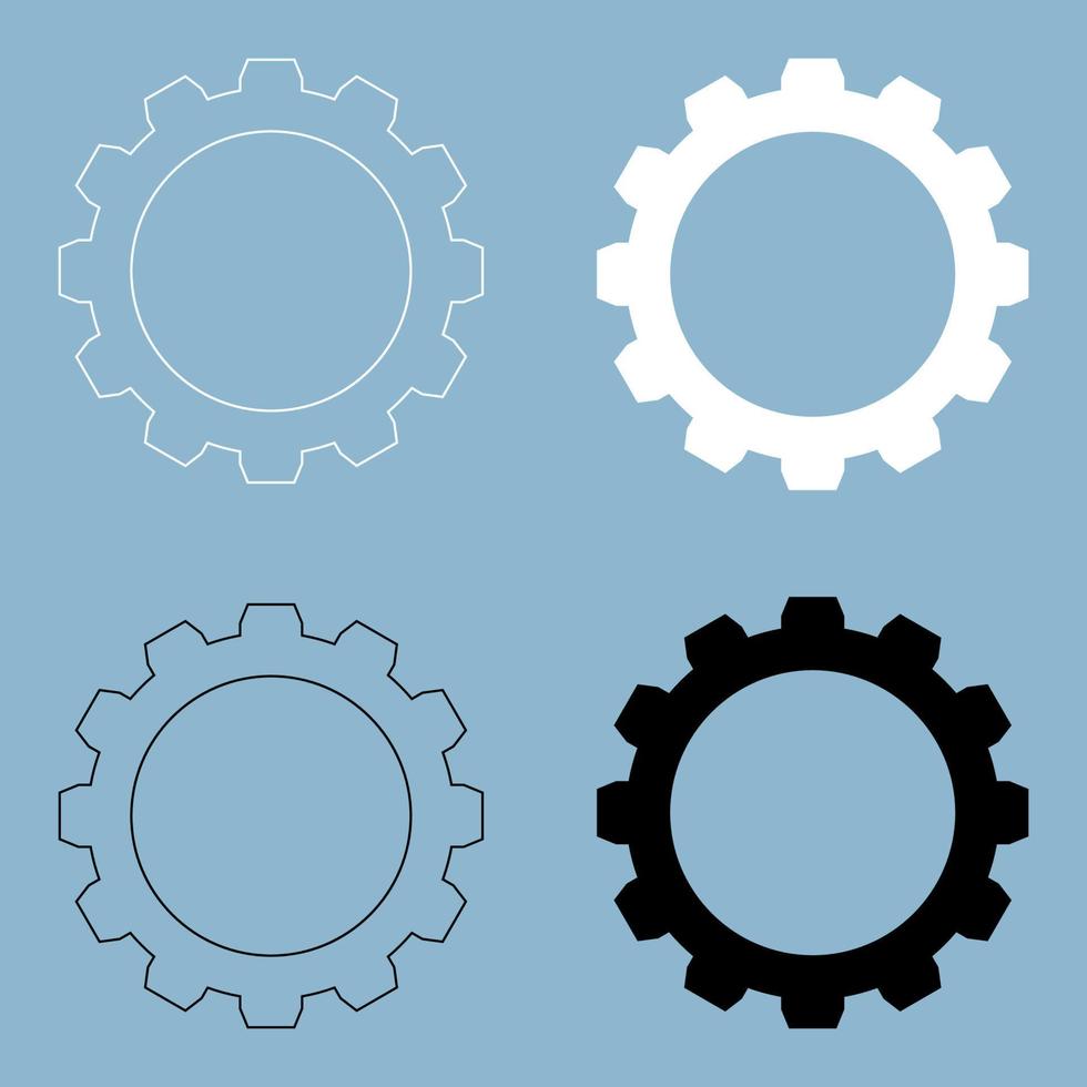 Gear the black and white color icon . 6937503 Vector Art at Vecteezy