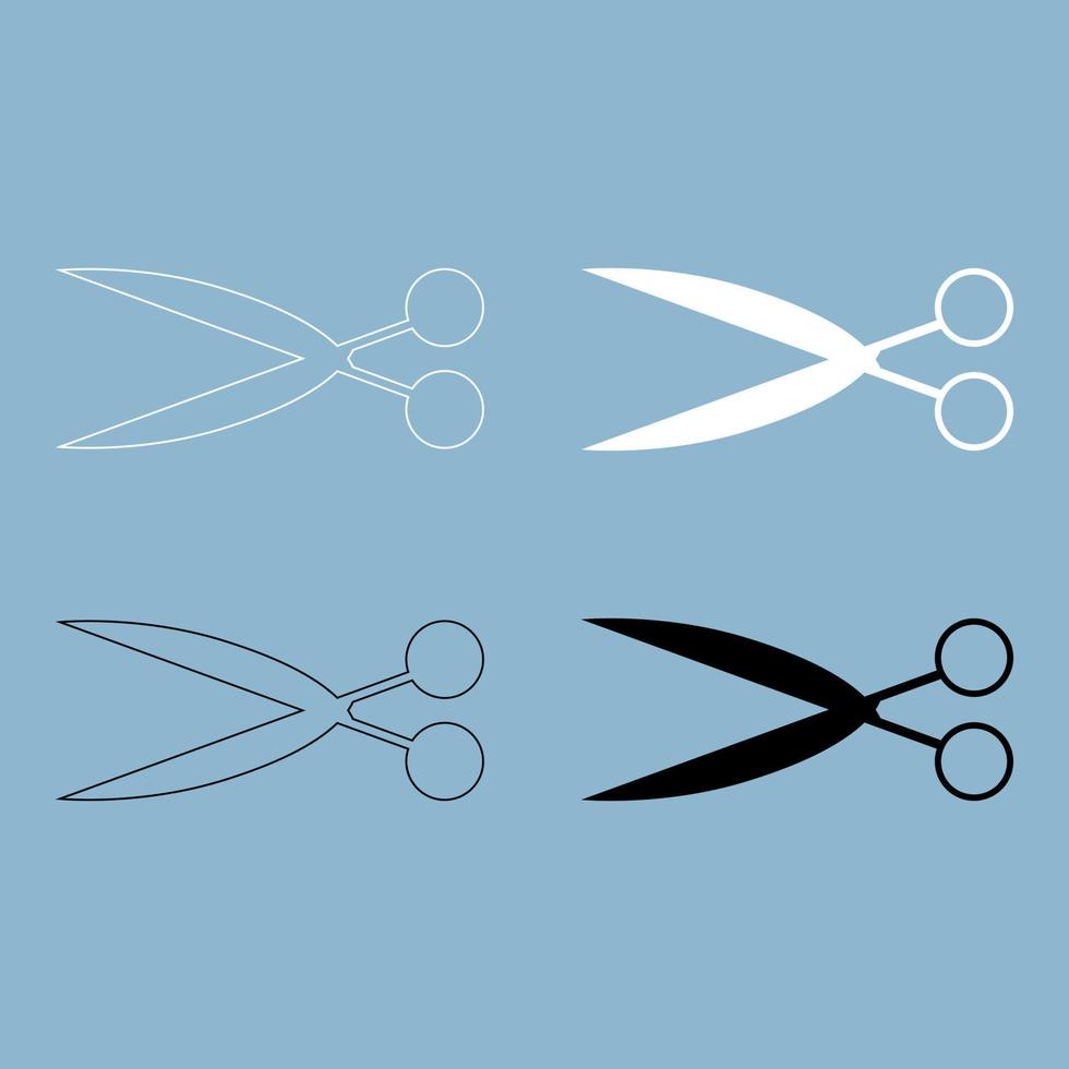 Scissors  the black and white color icon . vector