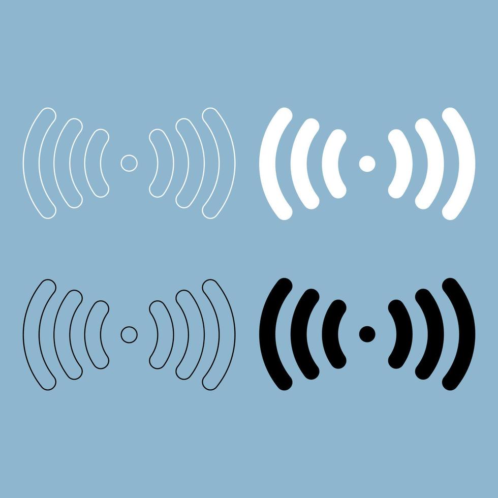 Radio signal  the black and white color icon . vector