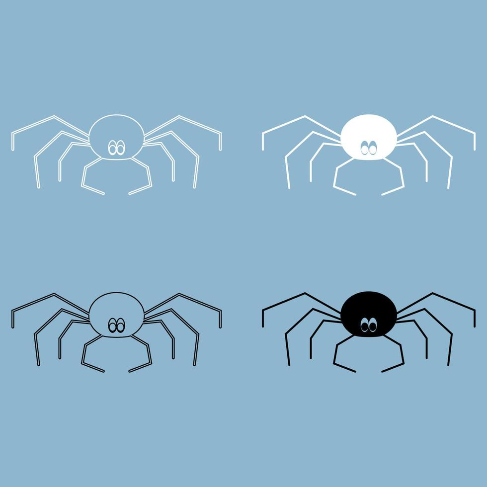 araña el icono de color blanco y negro. vector