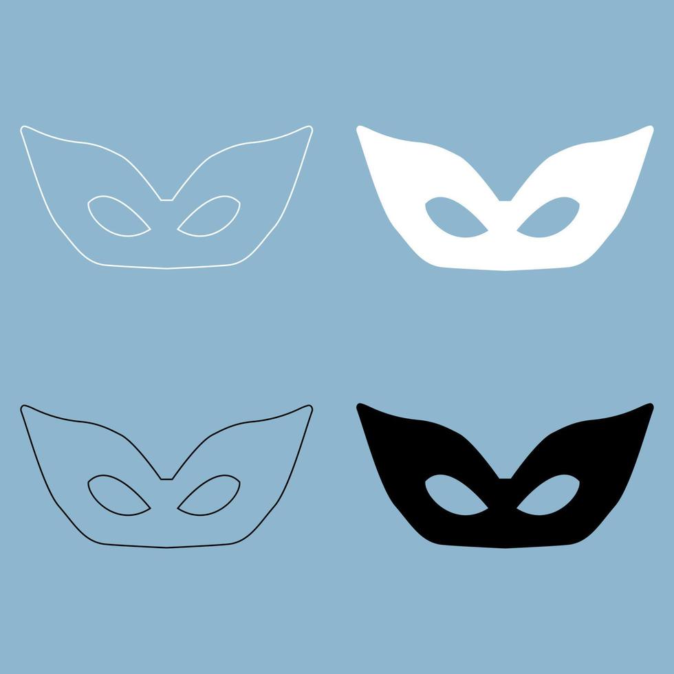 Mask  the black and white color icon . vector