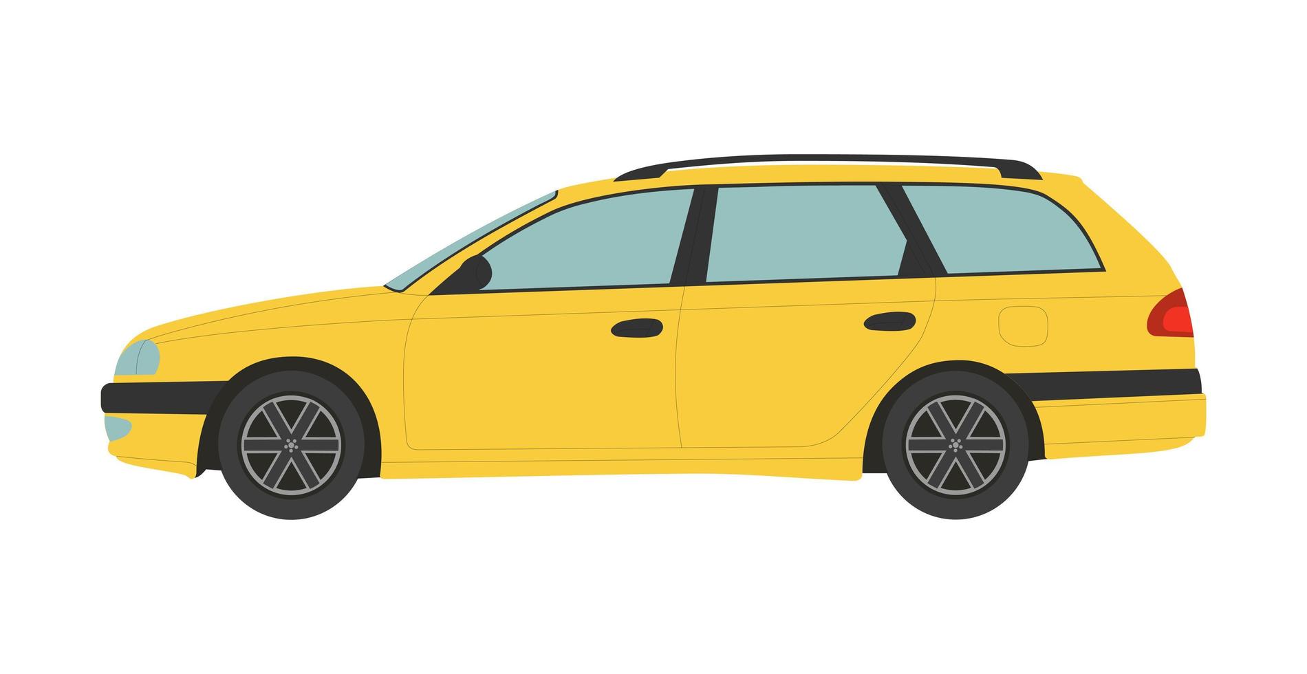 Yellow transport station wagon on a white background - Vector