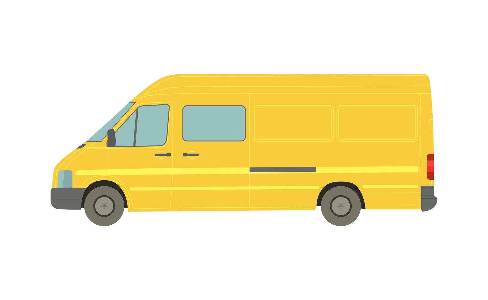 Large yellow van on a white background - Vector