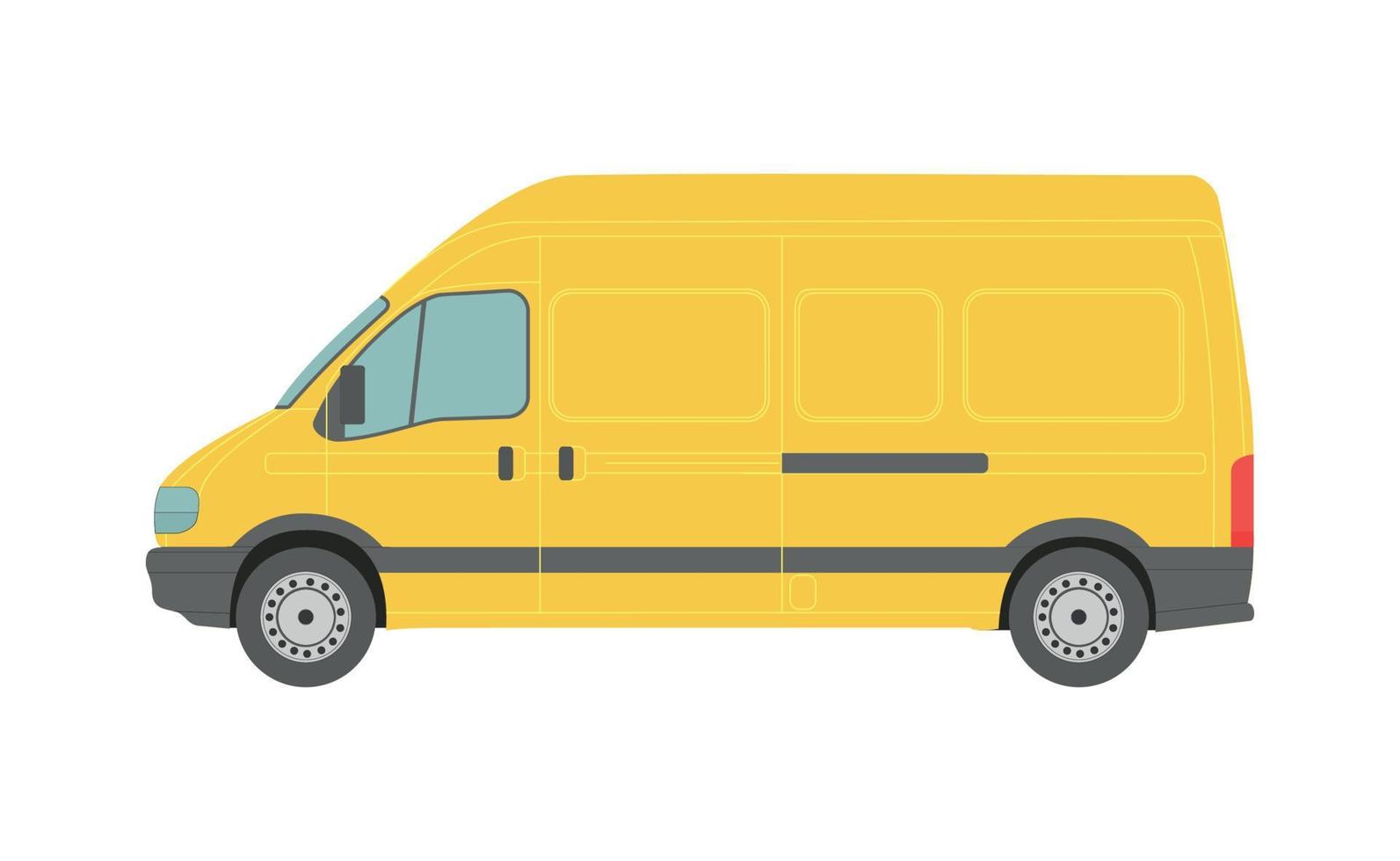 Large yellow van on a white background - Vector