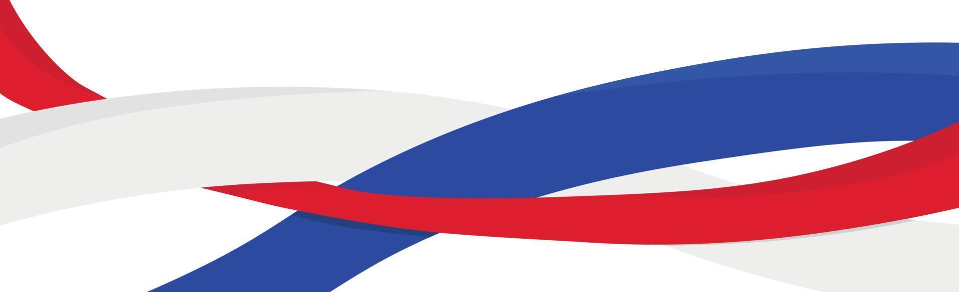 bandera abstracta panorámica de la federación rusa sobre un fondo blanco - vector