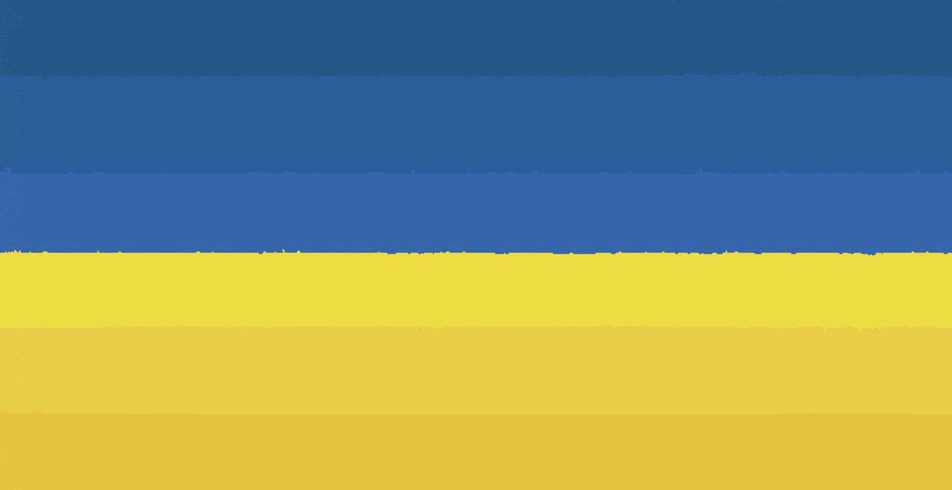 Abstract panoramic background blue-orange flag of Ukraine with brush strokes of paint - Vector