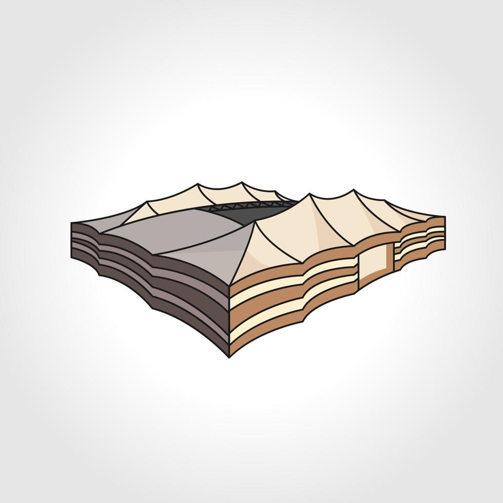 football stadium 3D vector illustration