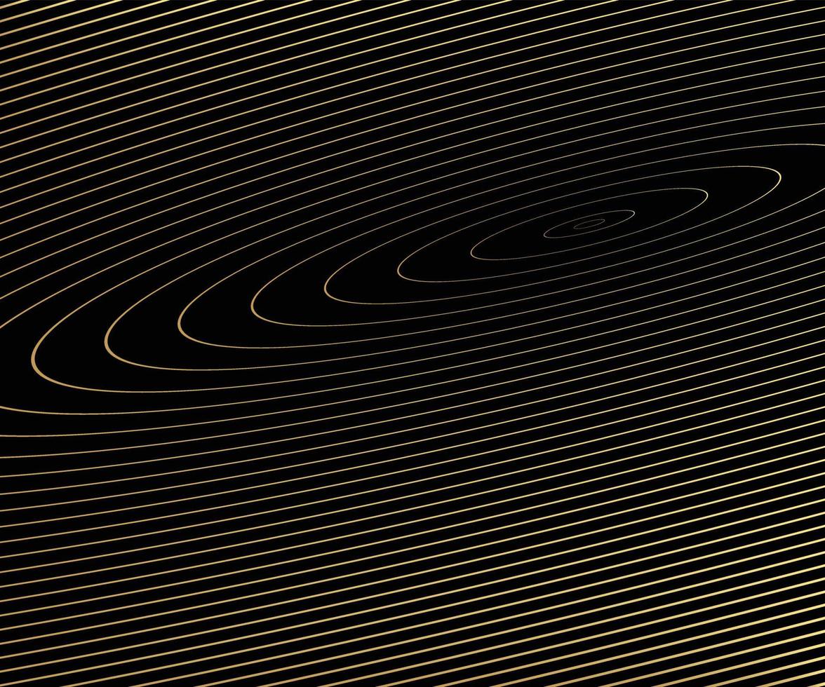 Gold luxurious circle pattern with golden wave lines over. Abstract background, vector illustration