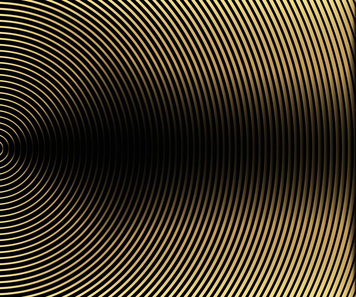 Gold luxurious circle pattern with golden wave lines over. Abstract background, vector illustration