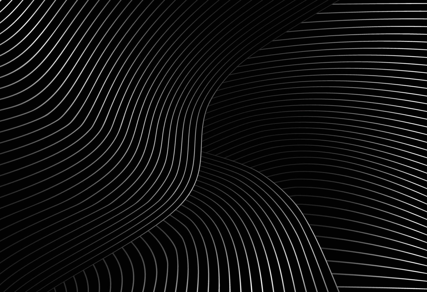 abstract black background with diagonal wave lines, Gradient vector retro line pattern design. Monochrome graphic.