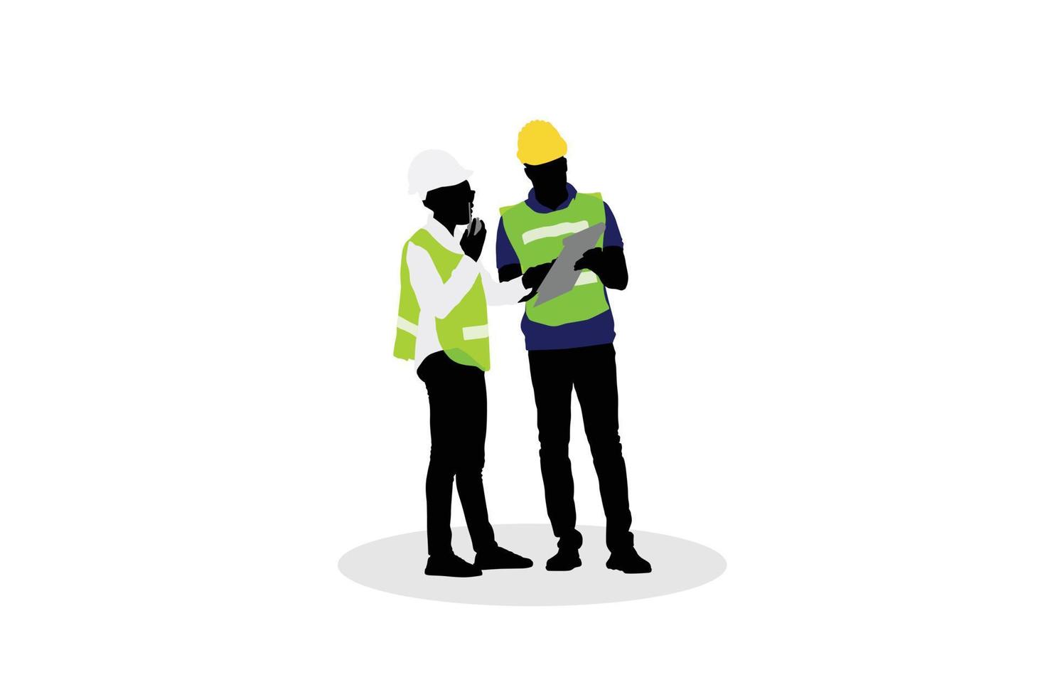 Industrial engineer and technician characters isolated cartoon vector illustration, Foreman and worker team