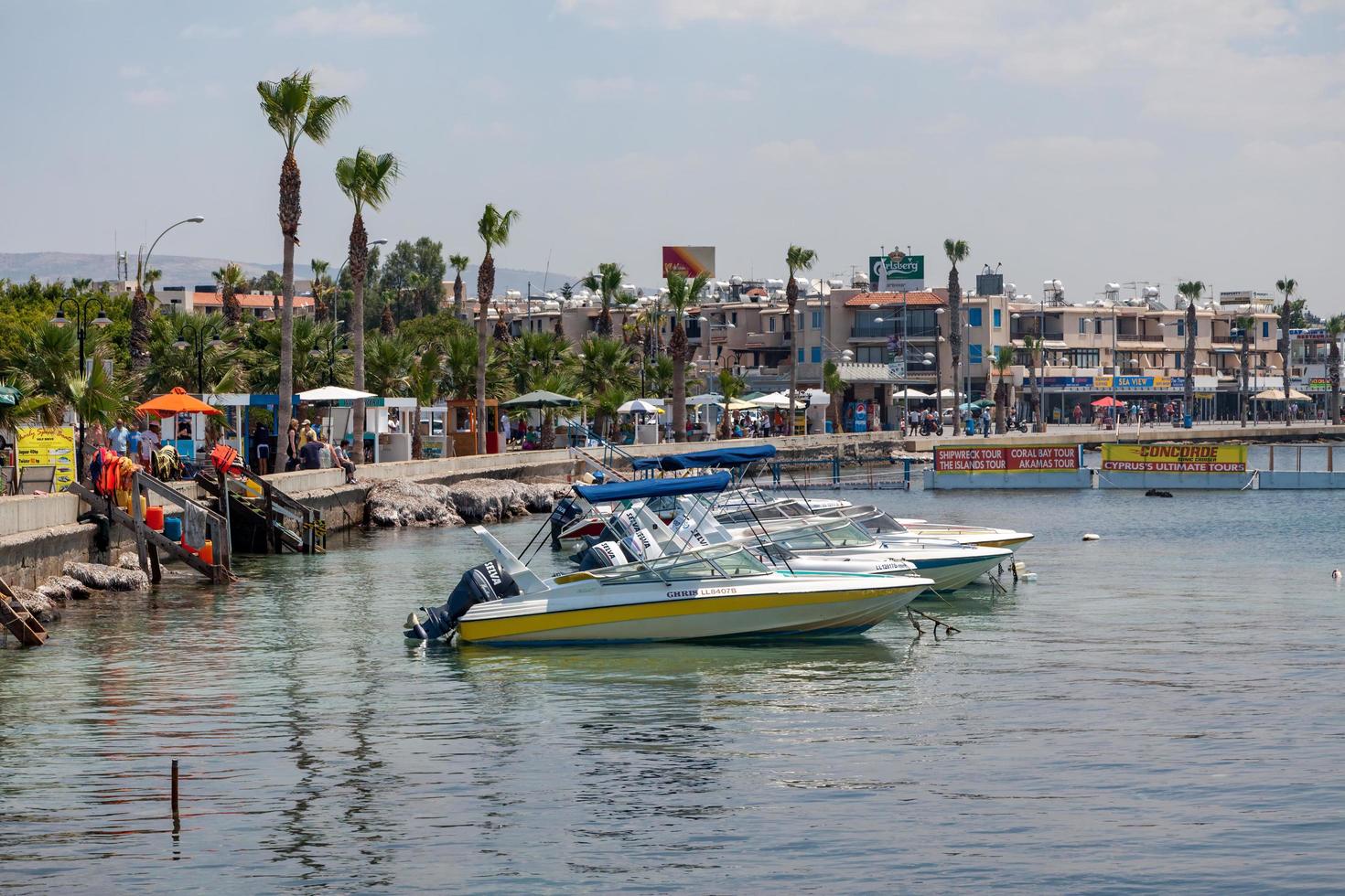 PAPHOS, CYPRUS, GREECE, 2009. View of the seafront photo