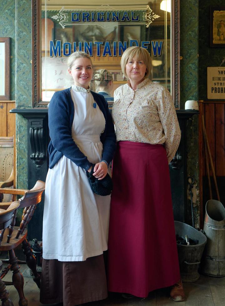 STANLEY, COUNTY DURHAM, UK, 2018. Two women Inside an old public house photo
