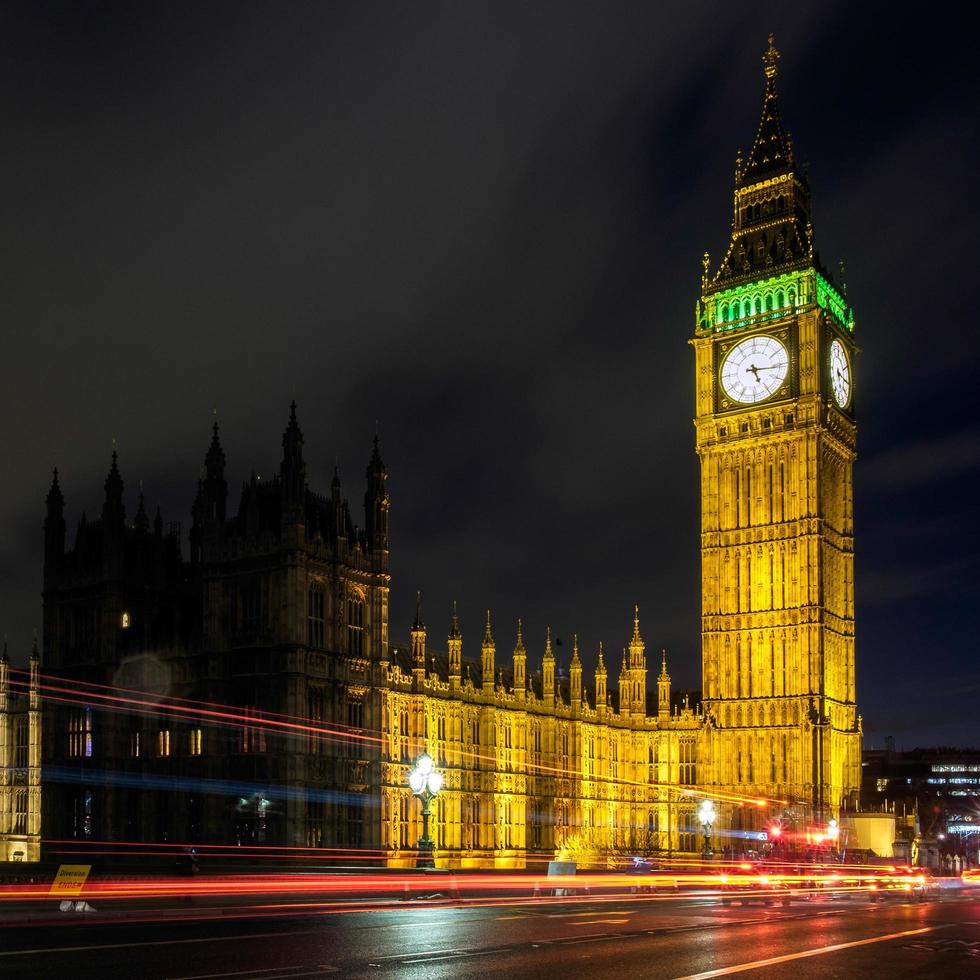 London, UK, 2015. View of Big Ben at Nighttime photo