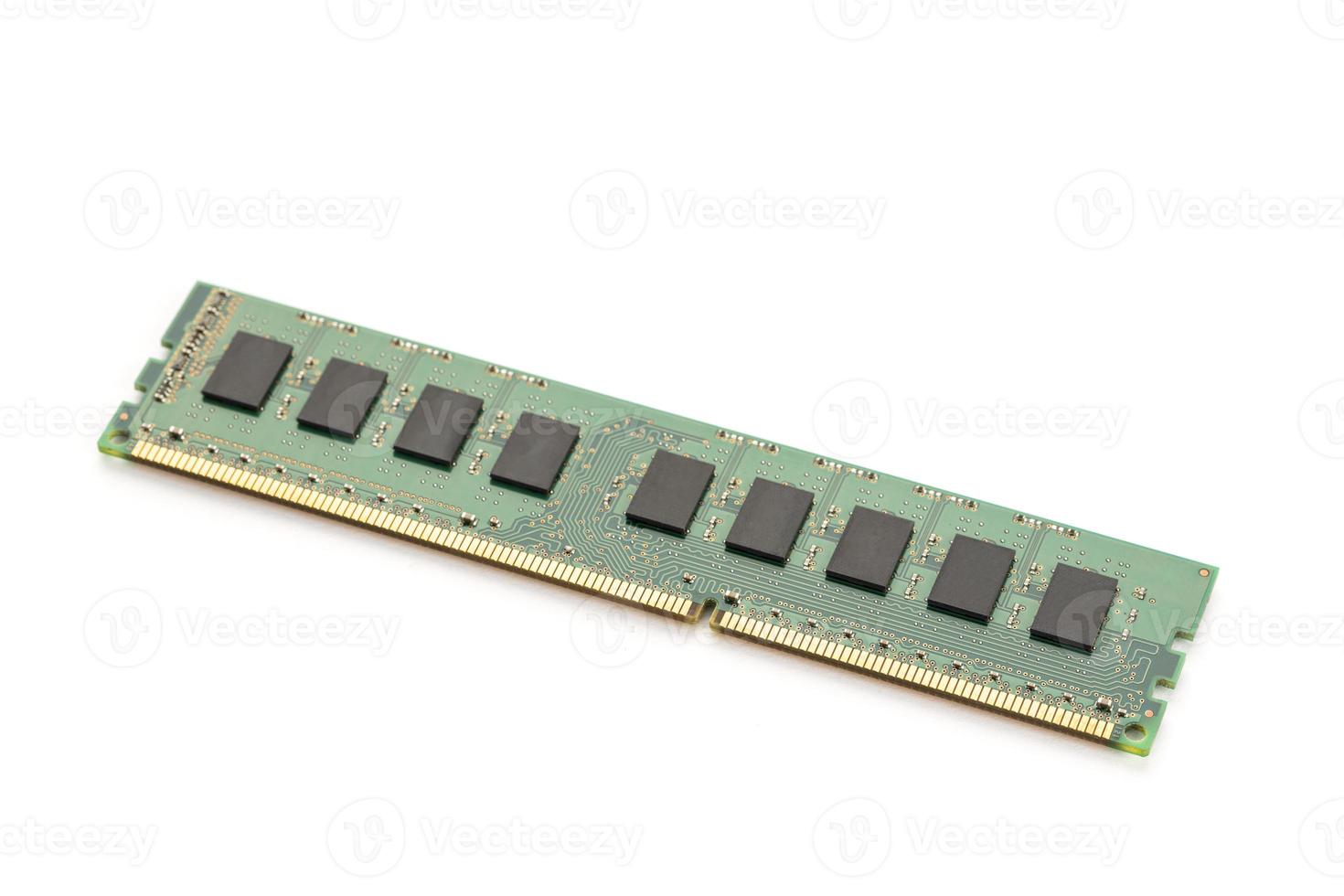 RAM memory module isolated on white background. Computer hardware photo