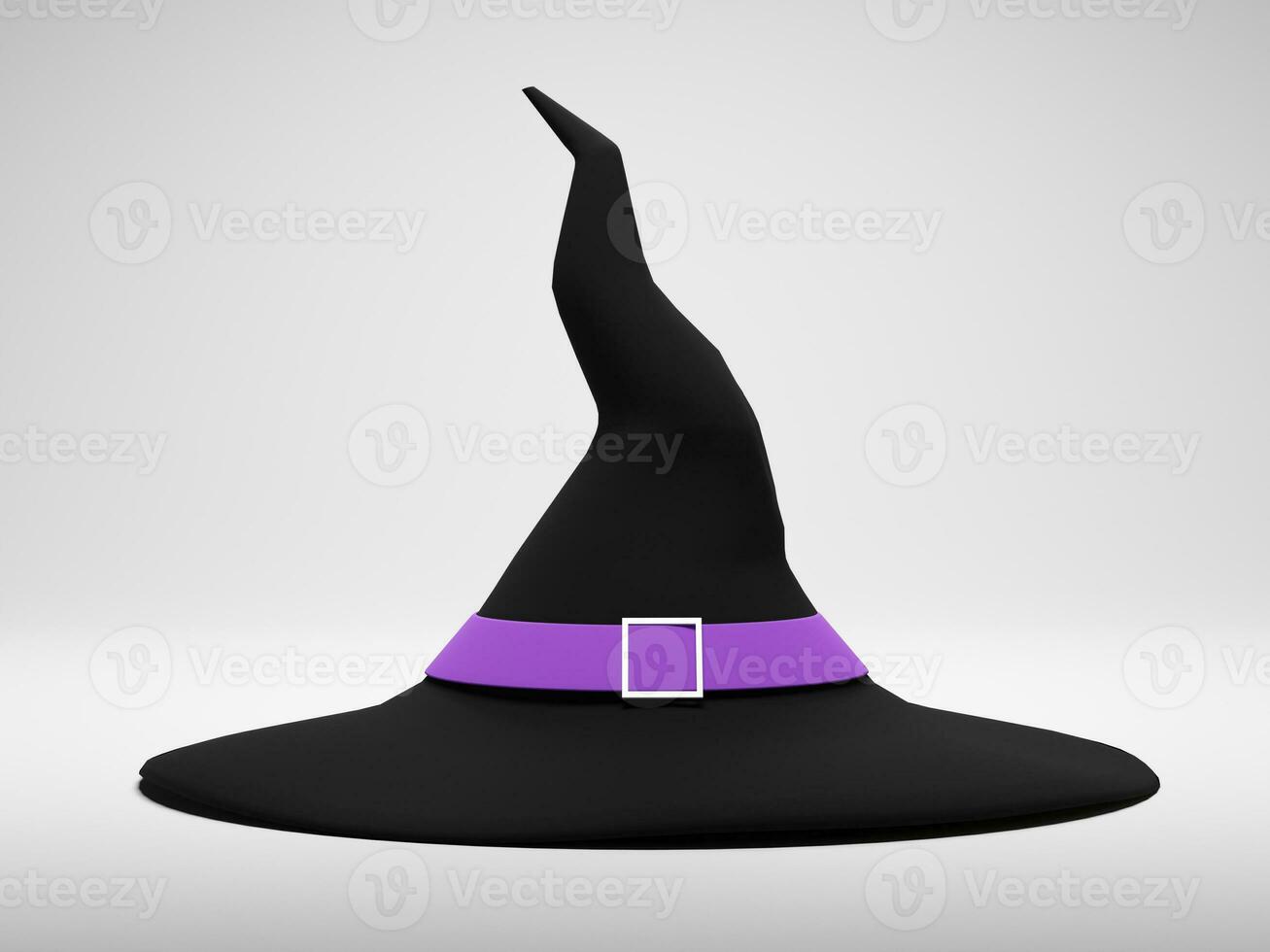 sombrero de bruja sobre fondo blanco para el día de halloween. procesamiento 3d, ilustración 3d. foto