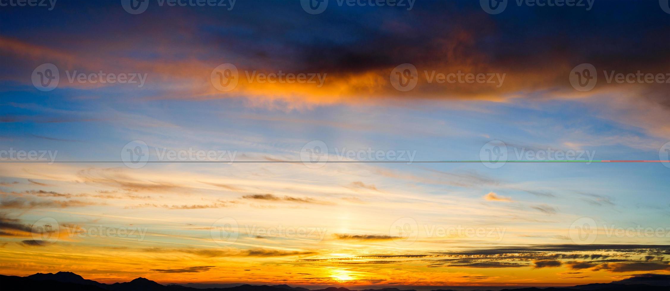 blue color of mountains during sunset photo