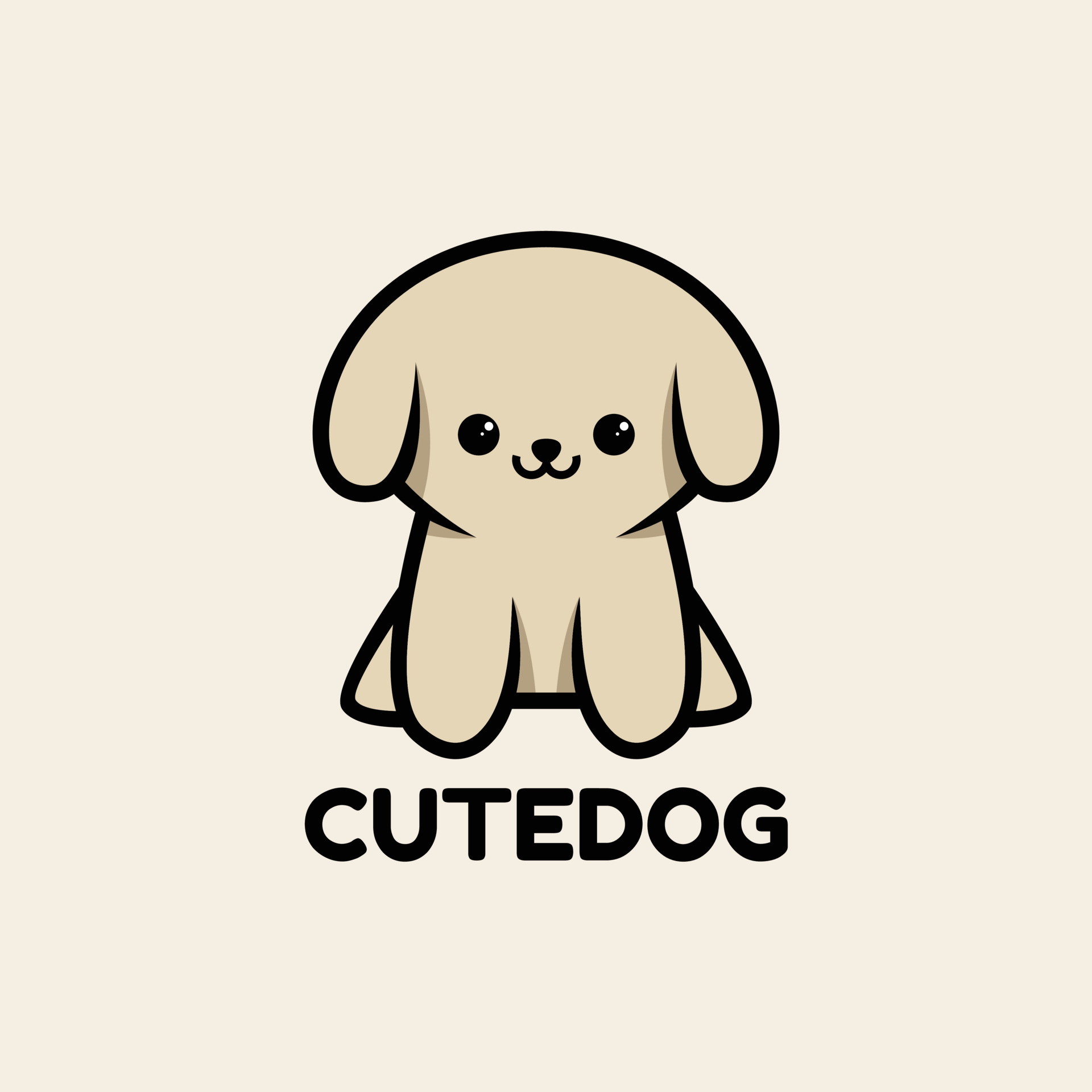 Cute cartoon dog logo front view Premium Vector 6940166 Vector Art ...