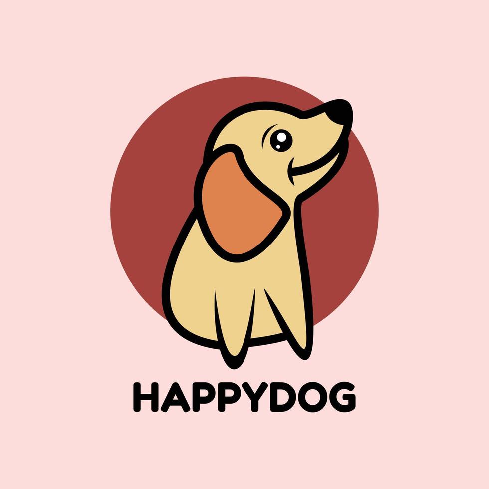 Simple minimalist cute dog cartoon illustration drawing Premium Vector