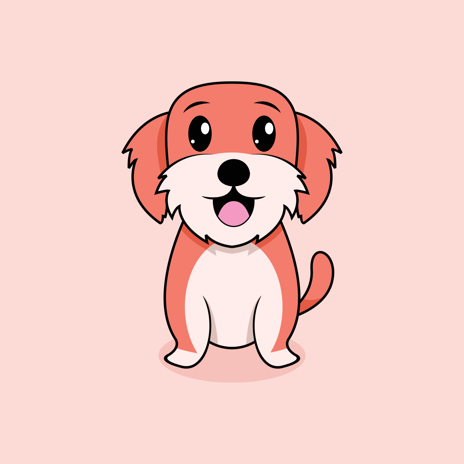 Simple minimalist cute dog cartoon illustration drawing Premium ...