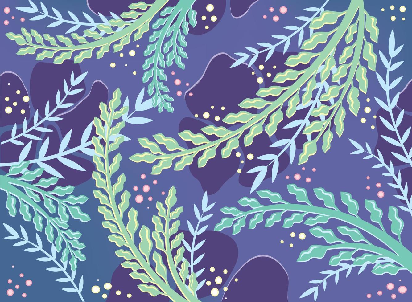 mint and purple vines vector